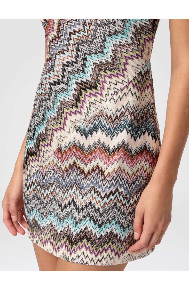 Missoni Mini Dress With Halter Neckline And Raschel Detailing, Alternate, color, Multicoloured