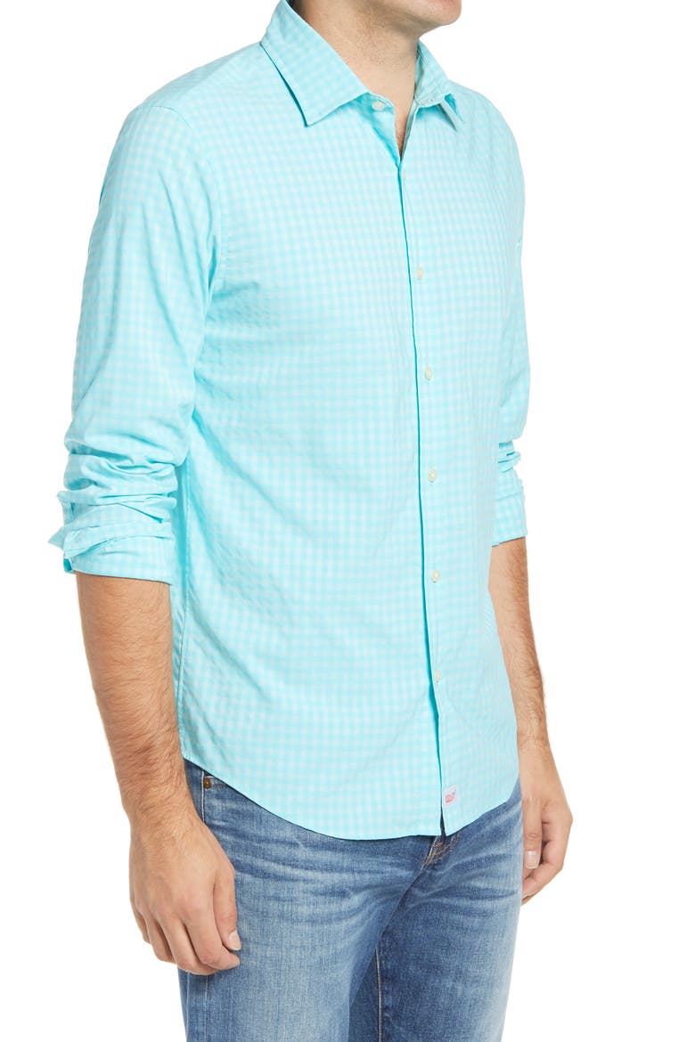 Slim Fit Wells Cooper Button-Up Shirt, Alternate, color, TURQS