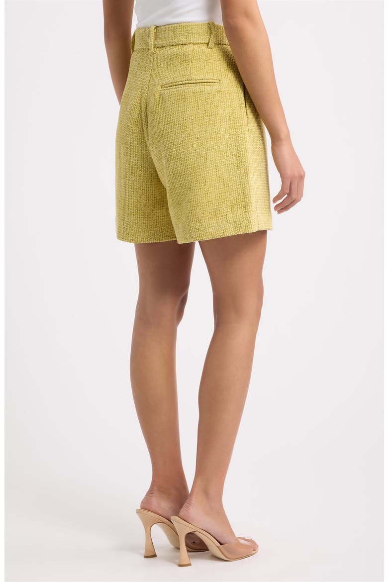 High Waist Tweed Shorts, Alternate, color, CHARTREUSE