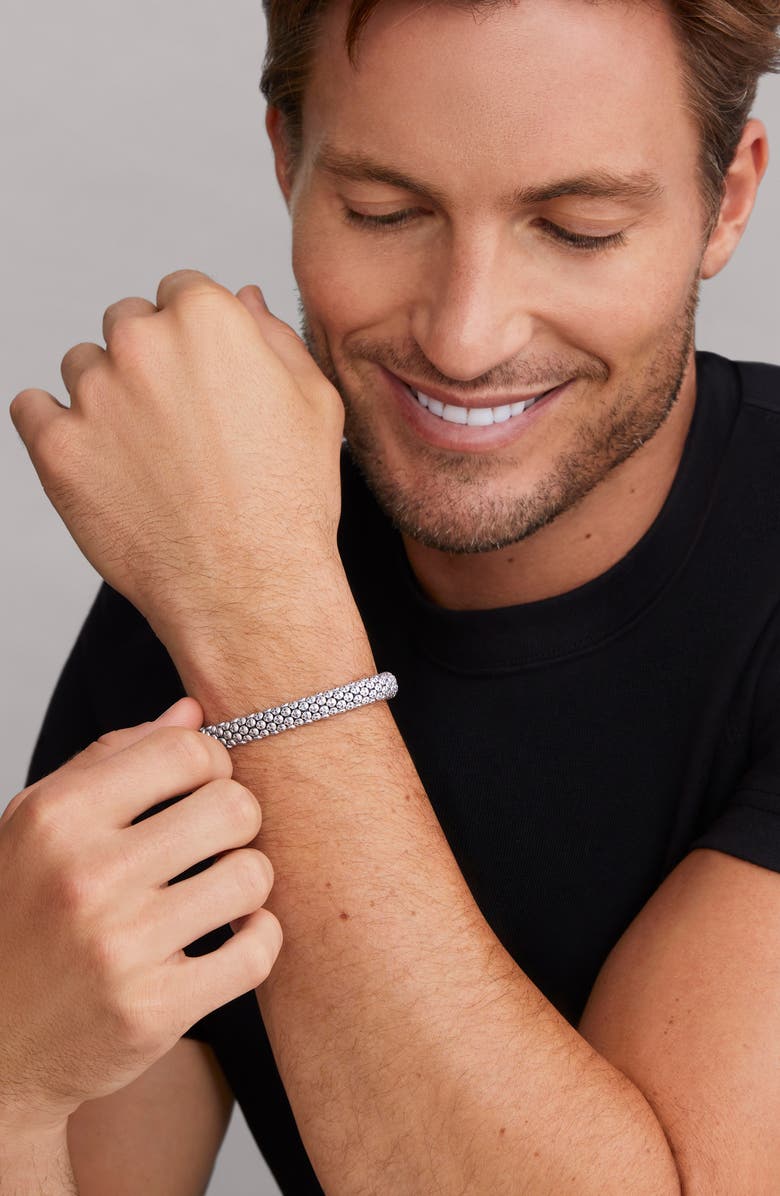 LAGOS Men's Anthem Caviar Skull Bracelet, Alternate, color, Silver