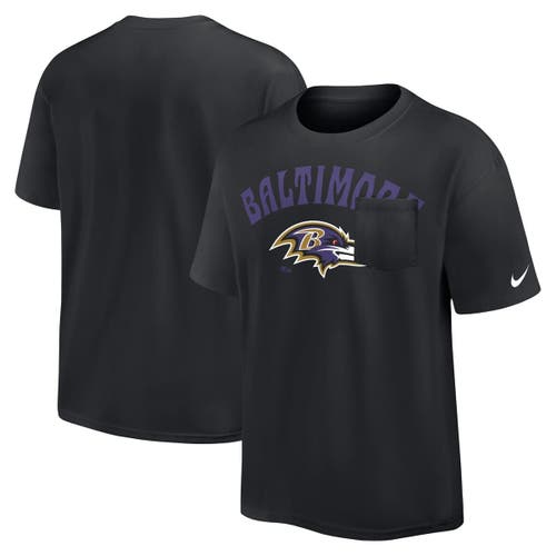 Nike Black Baltimore Ravens Rewind Heavy Max 90 Pocket T-shirt