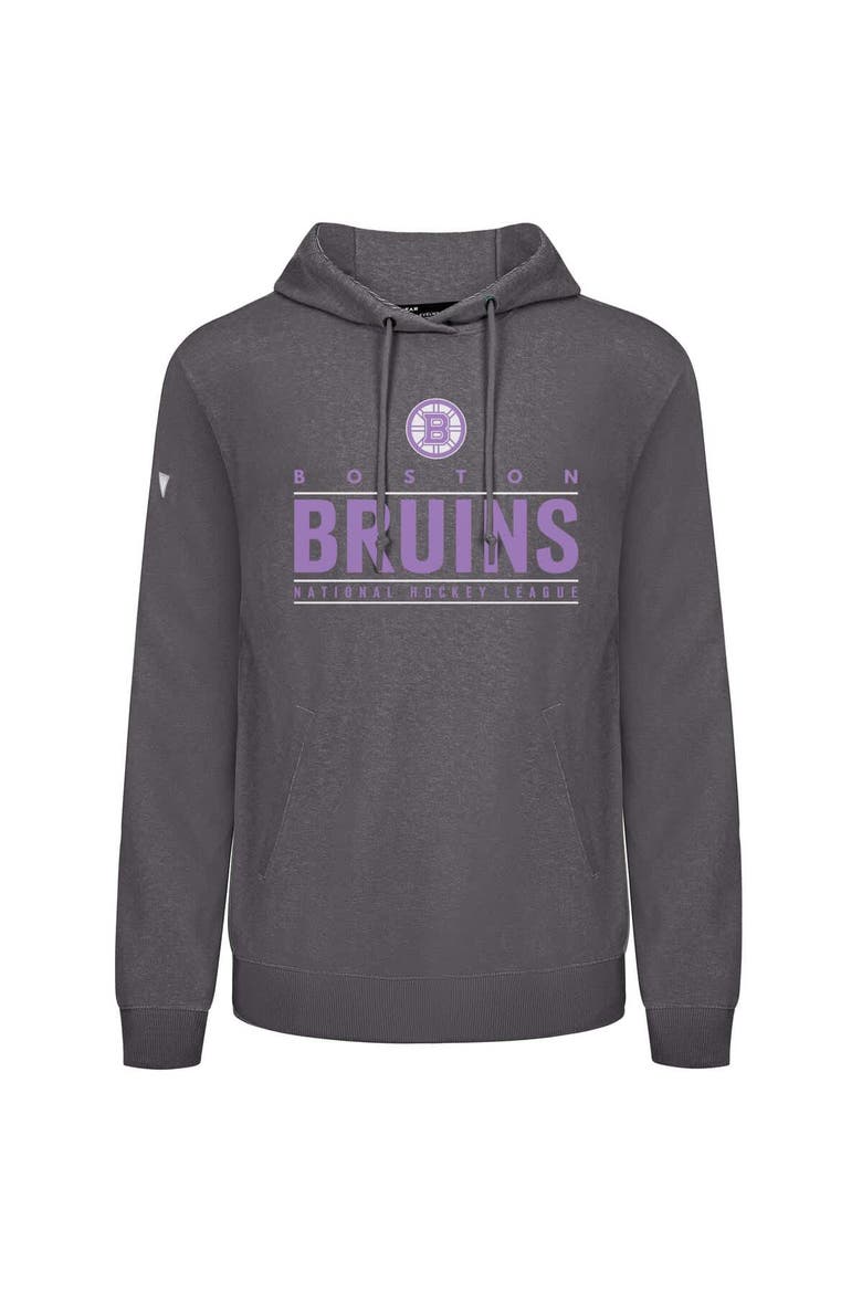 Men's Levelwear Gray Boston Bruins Hockey Fights Cancer Pulsar Off Season Tri-Blend Pullover Hoodie, Main, color, Gray