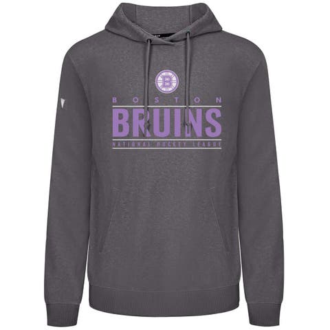 Men's Levelwear Gray Boston Bruins Hockey Fights Cancer Pulsar Off Season Tri-Blend Pullover Hoodie