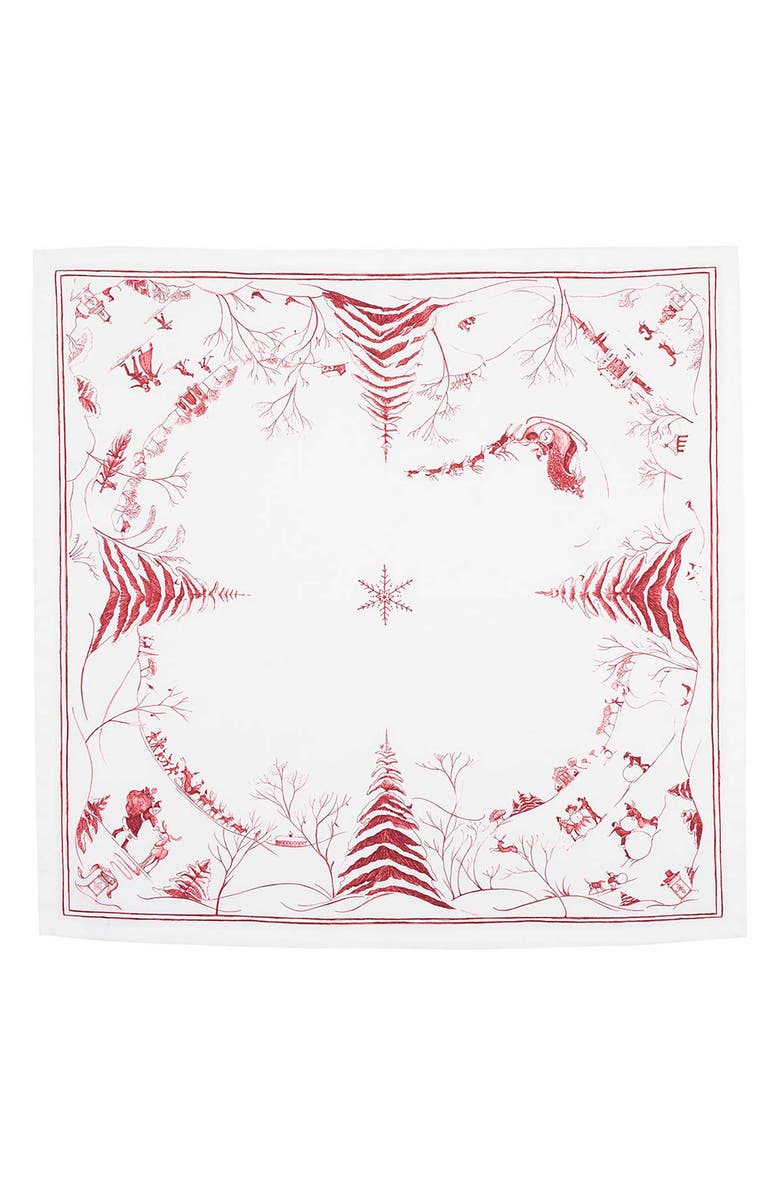 Juliska Country Estate Winter Frolic Set of 4 Napkins, Alternate, color, Ruby