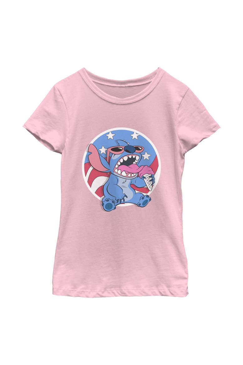 Girl's Lilo & Stitch American Ice Cream  Graphic T-Shirt, Main, color, Light Pink