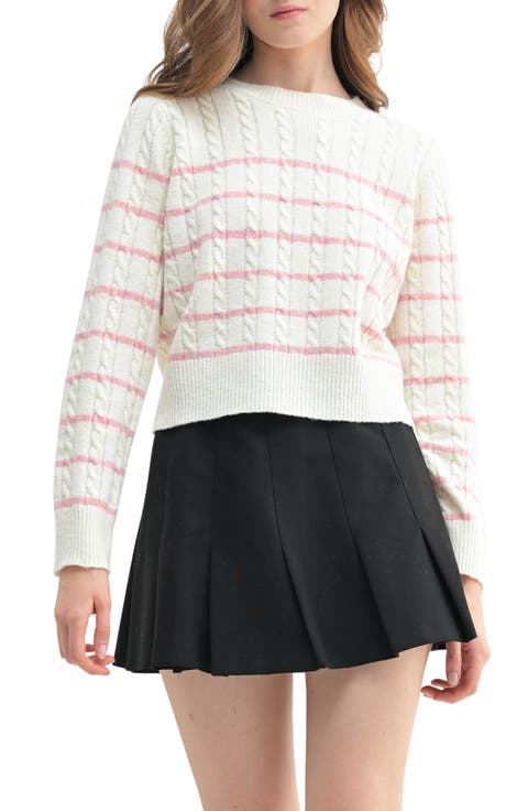 Women's casual sweater with subtle stripes
