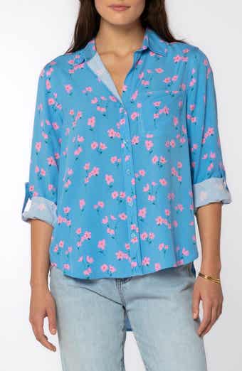 Elisa Floral Roll Tab Sleeve Shirt