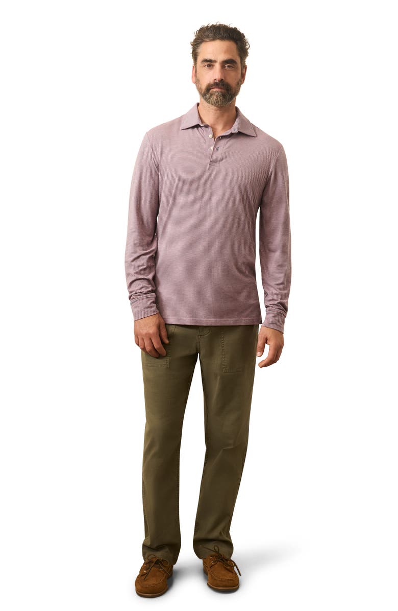 Faherty Movement Stripe Long Sleeve Polo, Alternate, color, Three Springs Stripe
