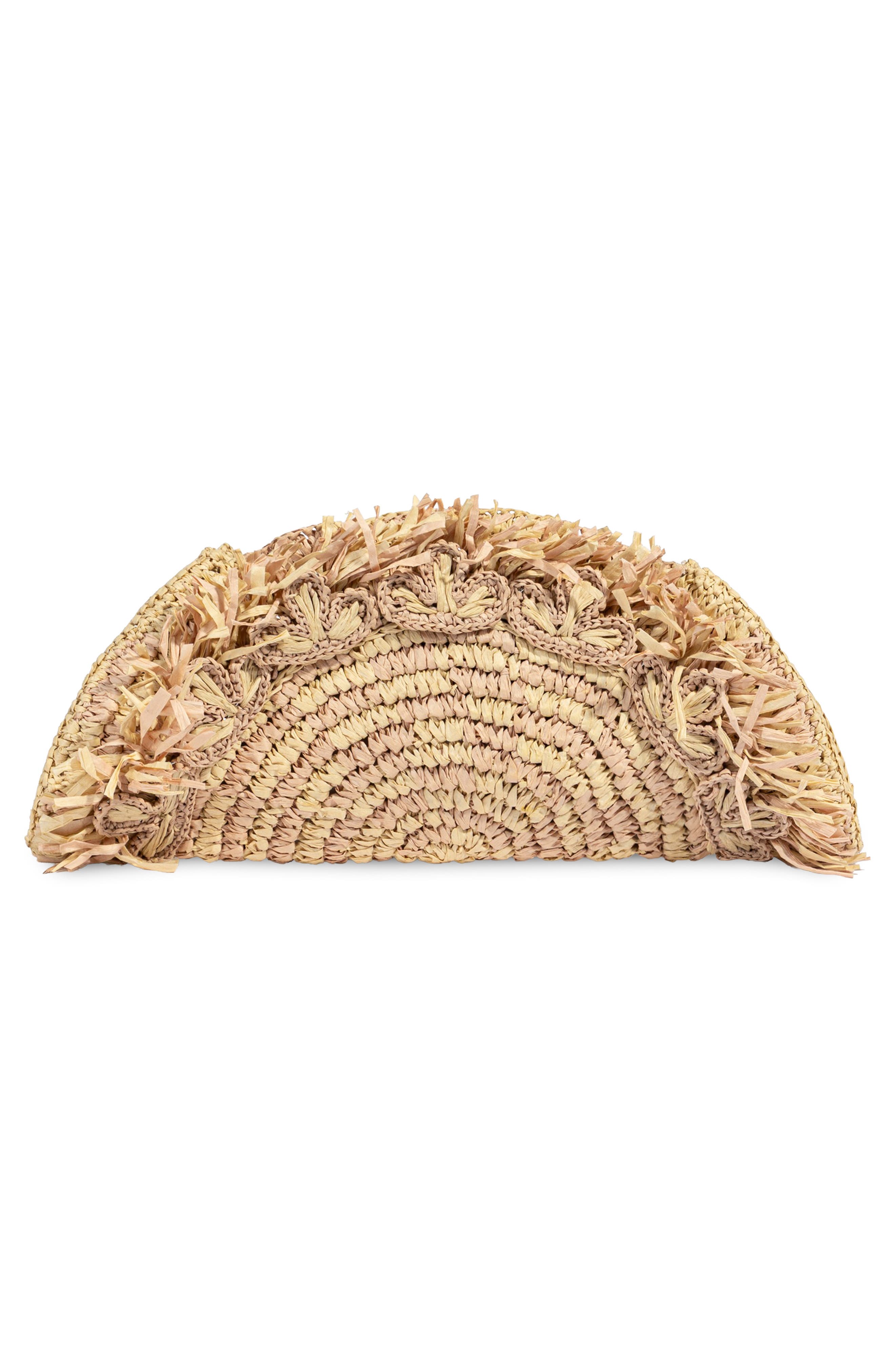 Sam Edelman Lily Straw Clutch, Alternate, color, Brown