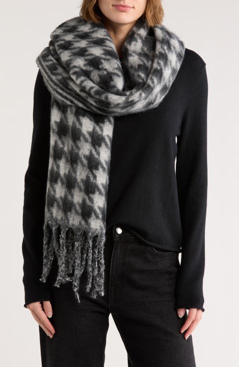 Houndstooth Shine Wrap Scarf