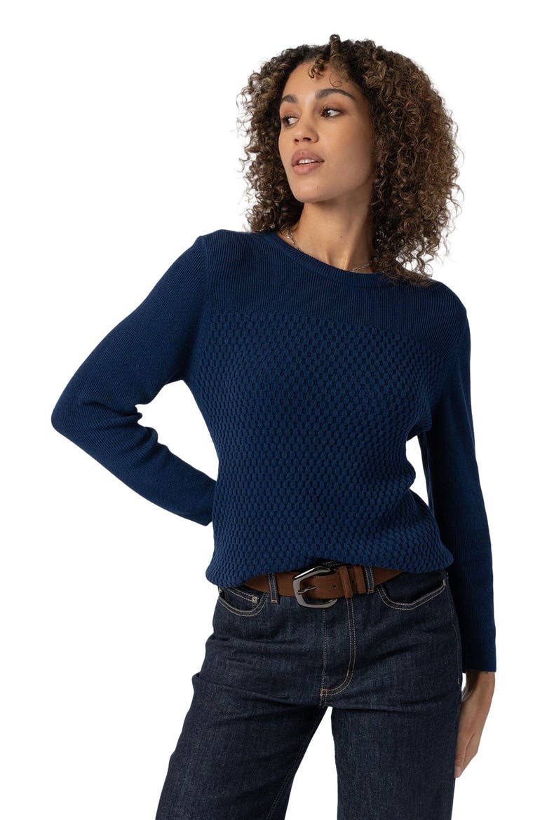 Honeycomb Rib Sweater, Alternate, color, navy