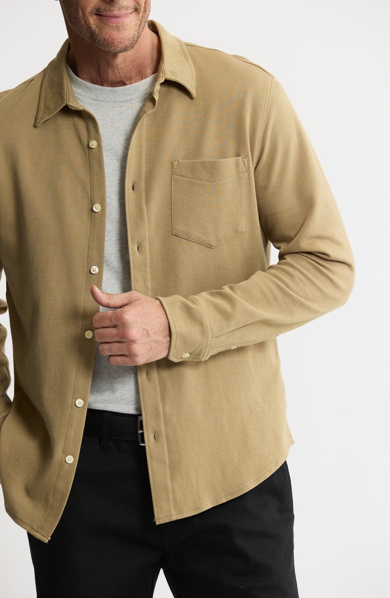 JACHS Stretch Pima Cotton Button-Up Shirt, Alternate, color, Khaki