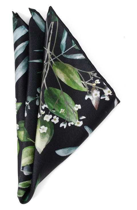 Leaf Watercolor Silk Pocket Square