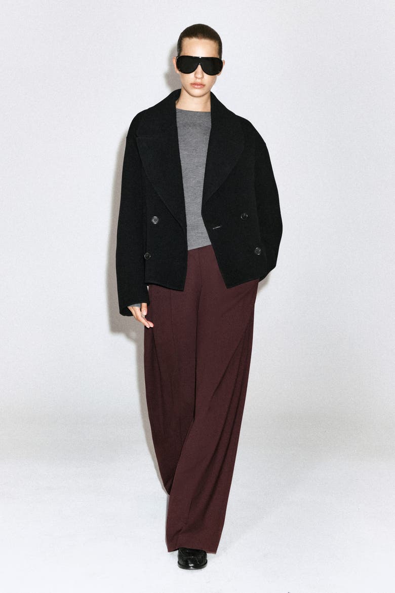 Oversized Double-Faced Wool Jacket, Main, color, BLACK