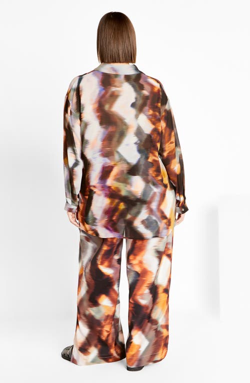 City Chic Mira Printed Wide Leg Pants In Multi