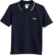 BOSS Kidswear Kids' Tipped Cotton Piqué Polo