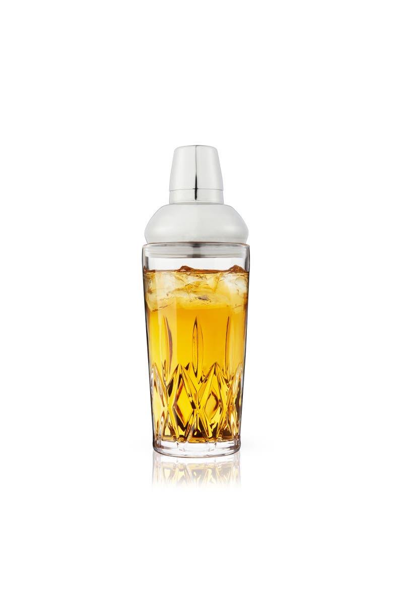 Viski Admiral Crystal Cocktail Shaker in Stainless Steel, Main, color, Clear