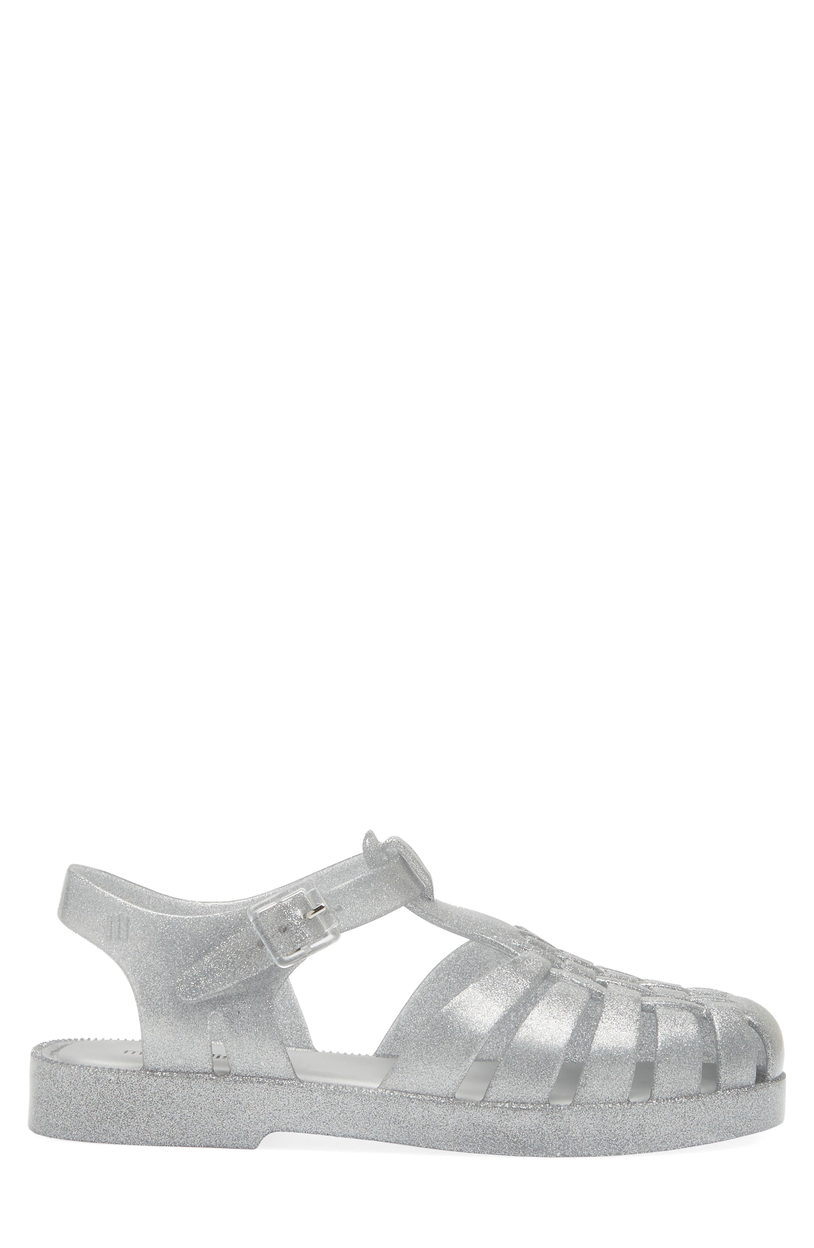 Mini Melissa Kids' Mini Posession Jelly Fisherman Sandal, Alternate, color, Clear Glit