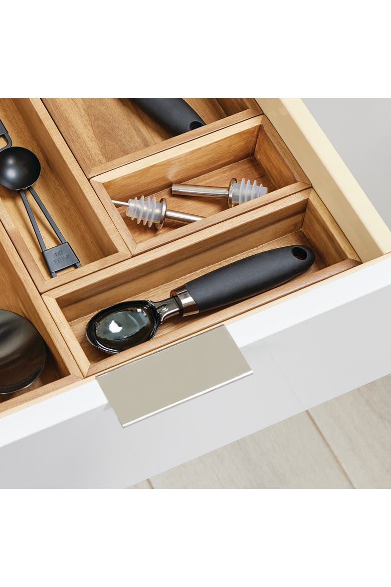 Acacia Wood Kitchen Drawer Organizer - Set of 3 - Natural, Alternate, color, Natural