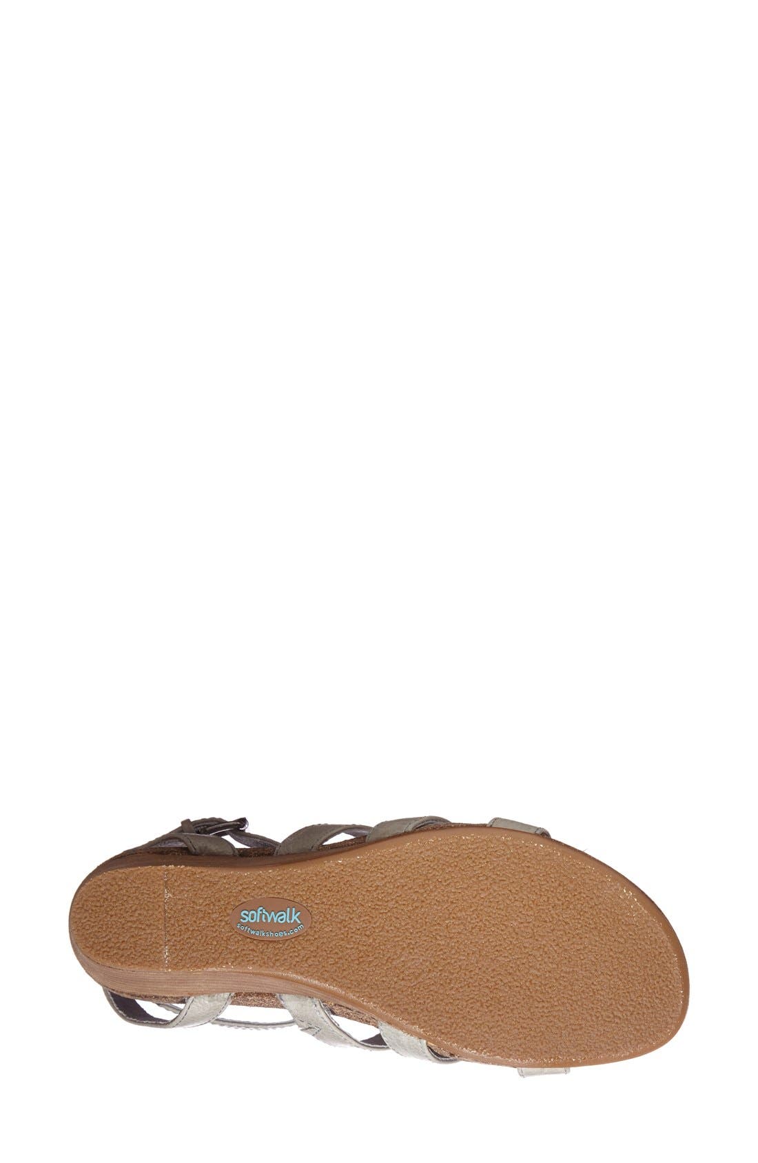 SoftWalk<sup>®</sup> 'Jacksonville' Leather Wedge Sandal, Alternate, color, 