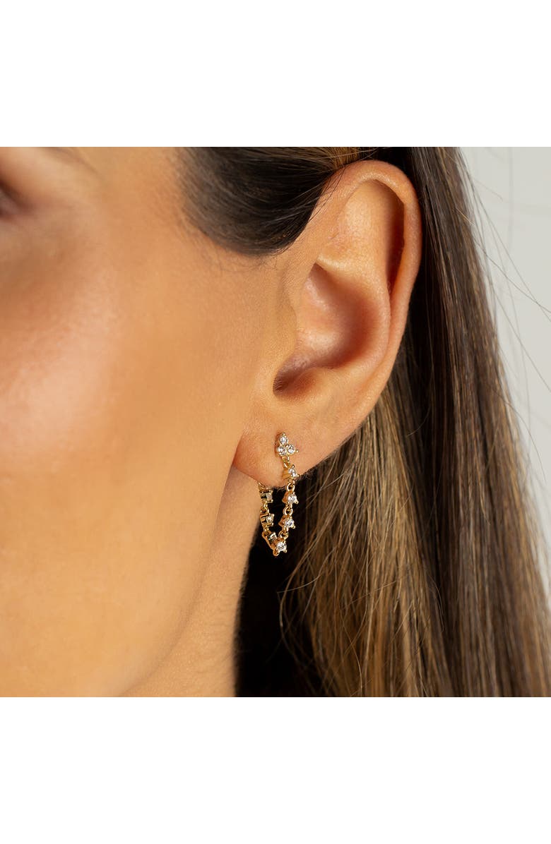 BY ADINA EDEN Trio Cluster CZ Front Back Drop Stud Earring, Alternate, color,