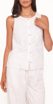 Petal & Pup Winny Eyelet Cotton Button Front Top