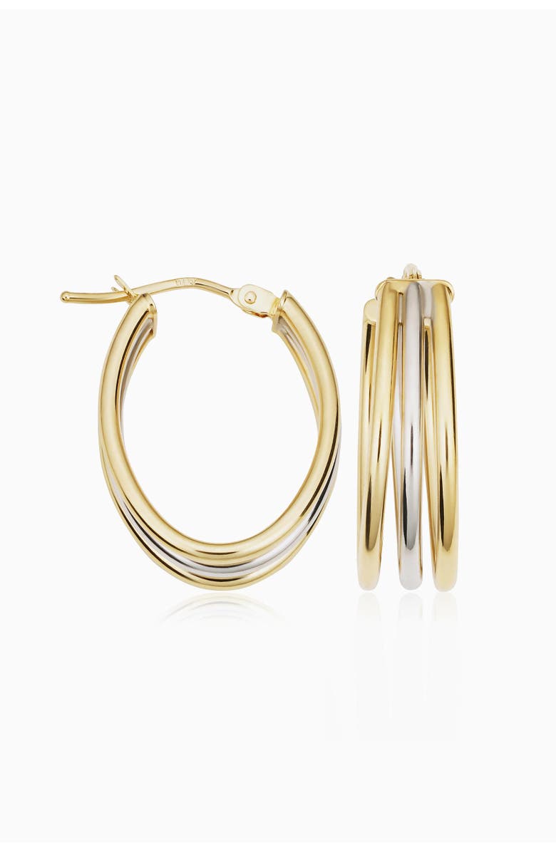 Oradina 10K Gold Trifecta Hoops Earrings, Main, color, Two-Tone Gold