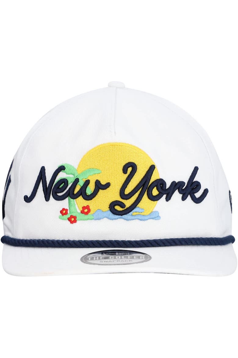 Men's New Era White New York Yankees Paradise Golfer Adjustable Hat, Alternate, color, White