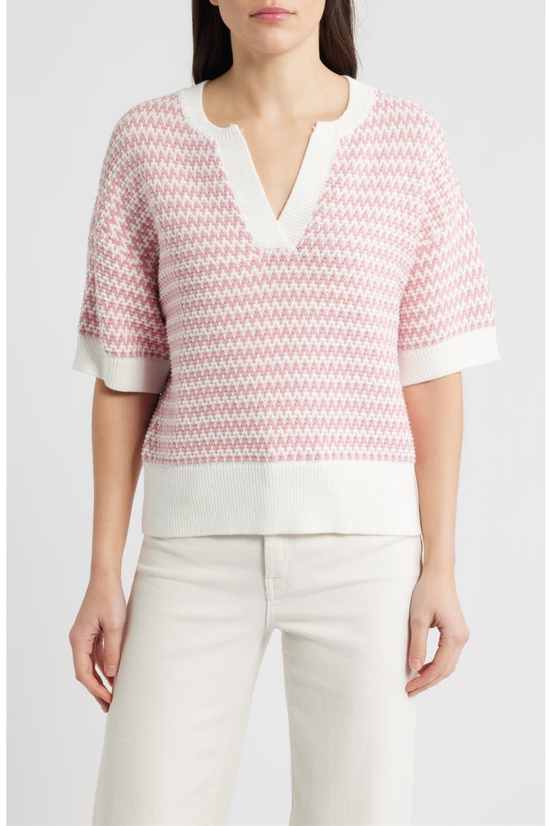 Jacquard Popover Sweater, Main, color, BLUSH