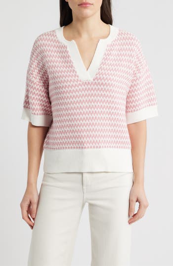 Bernardo Jacquard Popover Sweater in Blush at Nordstrom Rack, Size Medium