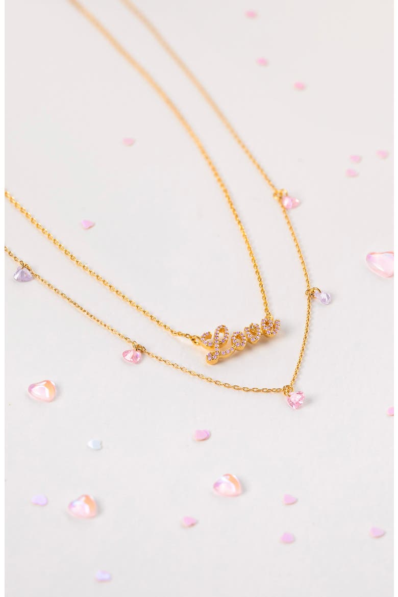 Love Script Pendant Necklace, Alternate, color, GOLD