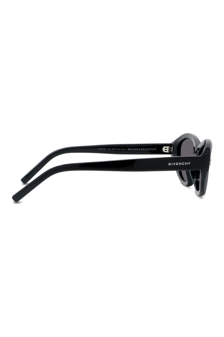 GV Day 55mm Cat Eye Sunglasses, Alternate, color, SHINY BLACK / SMOKE