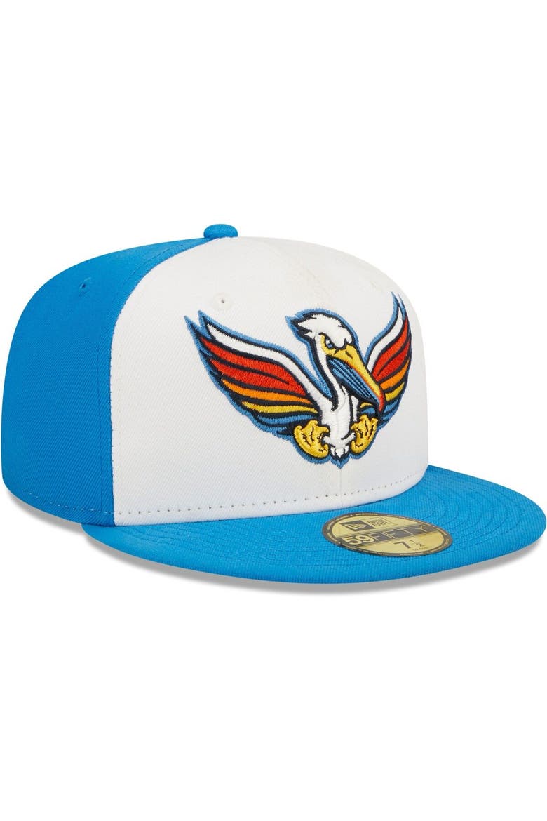 Men's New Era White/Royal Pelicanos de Myrtle Beach Copa De La Diversion 59FIFTY Fitted Hat, Alternate, color, Royal