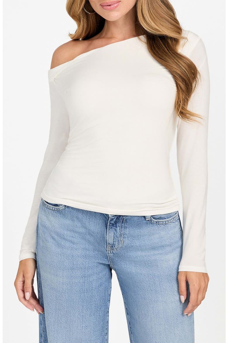 Julianna One-Shoulder Jersey Top, Main, color, WHITE