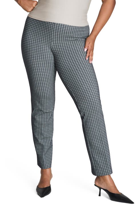 Ponte Slim Straight Jacquard Pants (Petite, Petite Plus & Plus)