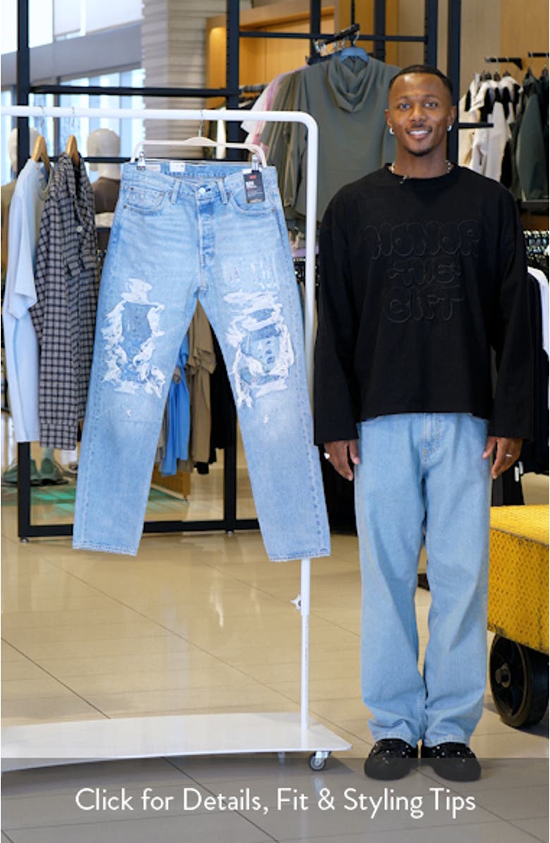 501<sup>®</sup> Original Rip & Repair Straight Leg Jeans, sales video thumbnail