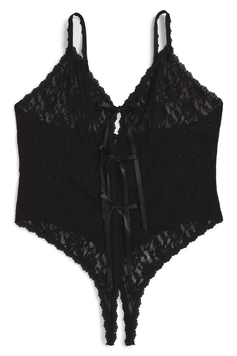 Open Gusset Teddy, Main, color, BLACK