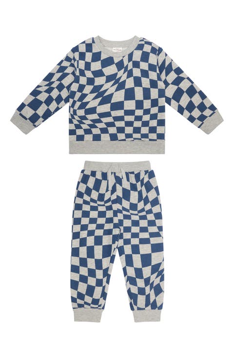 Kids' Checkered Sweatshirt & Joggers Set