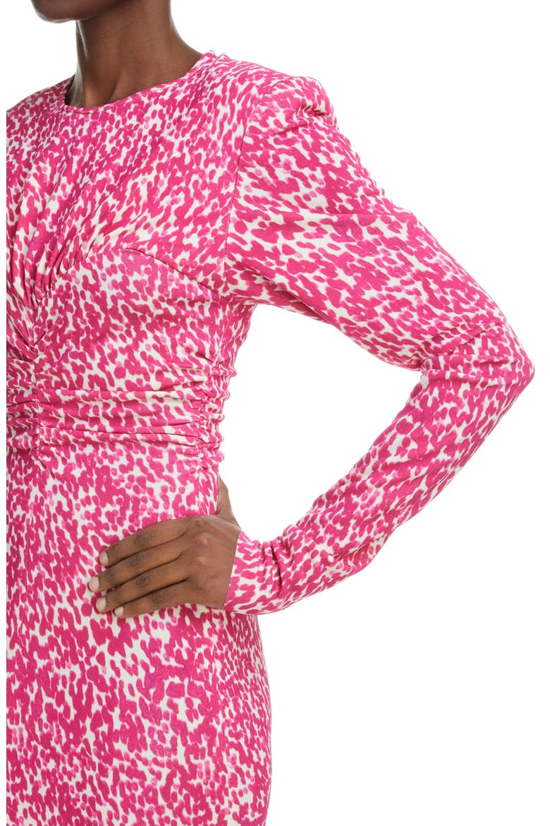 Linario Print Jersey Long Sleeve Dress, Alternate, color, FUCHSIA
