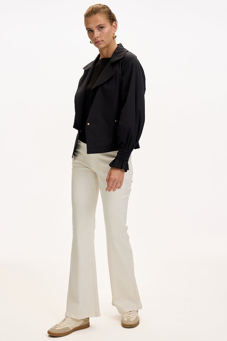 Yareli Shirt Collar Cotton Jacket, Alternate, color, BLACK