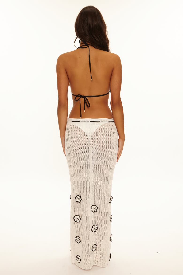 Cyrus Maxi Skirt, Alternate, color, White / Black Floral