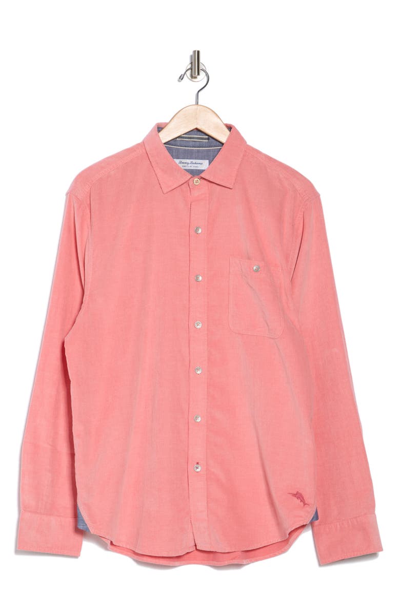 Tommy Bahama Sandwash Corduroy Button-Up Shirt, Alternate, color, Shellrossa