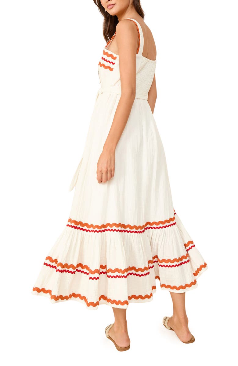 Friends Like These Rickrack Trim Maxi Sundress, Alternate, color, White