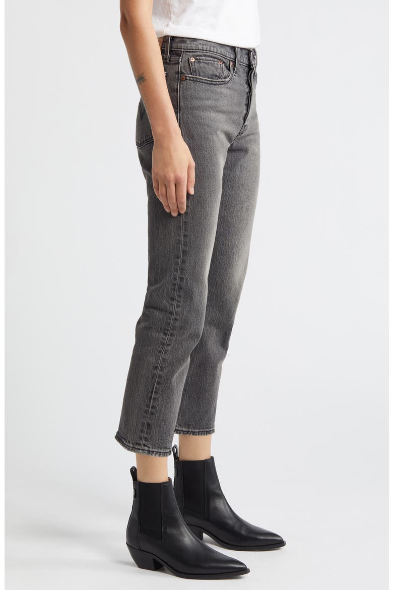 Wedgie High Waist Ankle Straight Leg Jeans, Alternate, color, WELL WORN