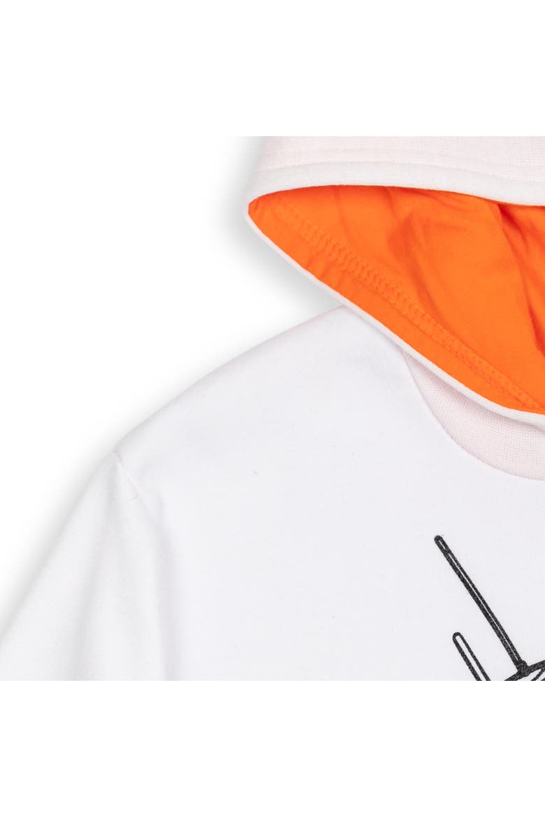 Fleece Pullover Hoodie, Alternate, color, White Orange BB8