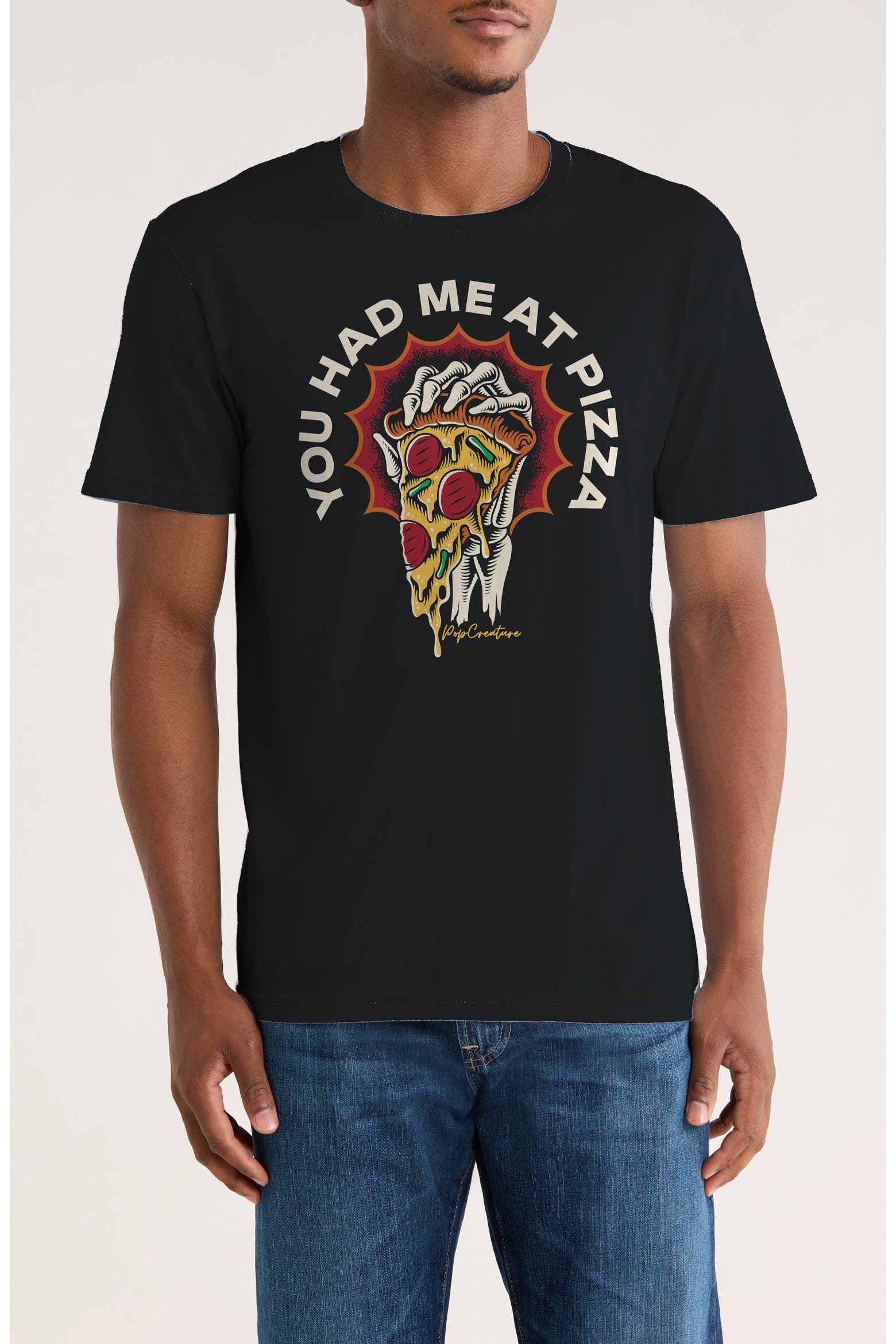 Monster Digital Pop Creature Had Me at Pizza Graphic T-Shirt (Men ...
