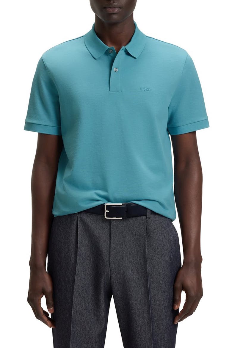 Pallas Cotton Polo, Main, color, LIGHT/ PASTEL BLUE