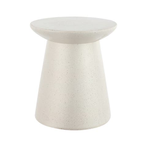 Hollie 18" Minimalist Modern Drum Indoor/Outdoor Accent Table Pedestal