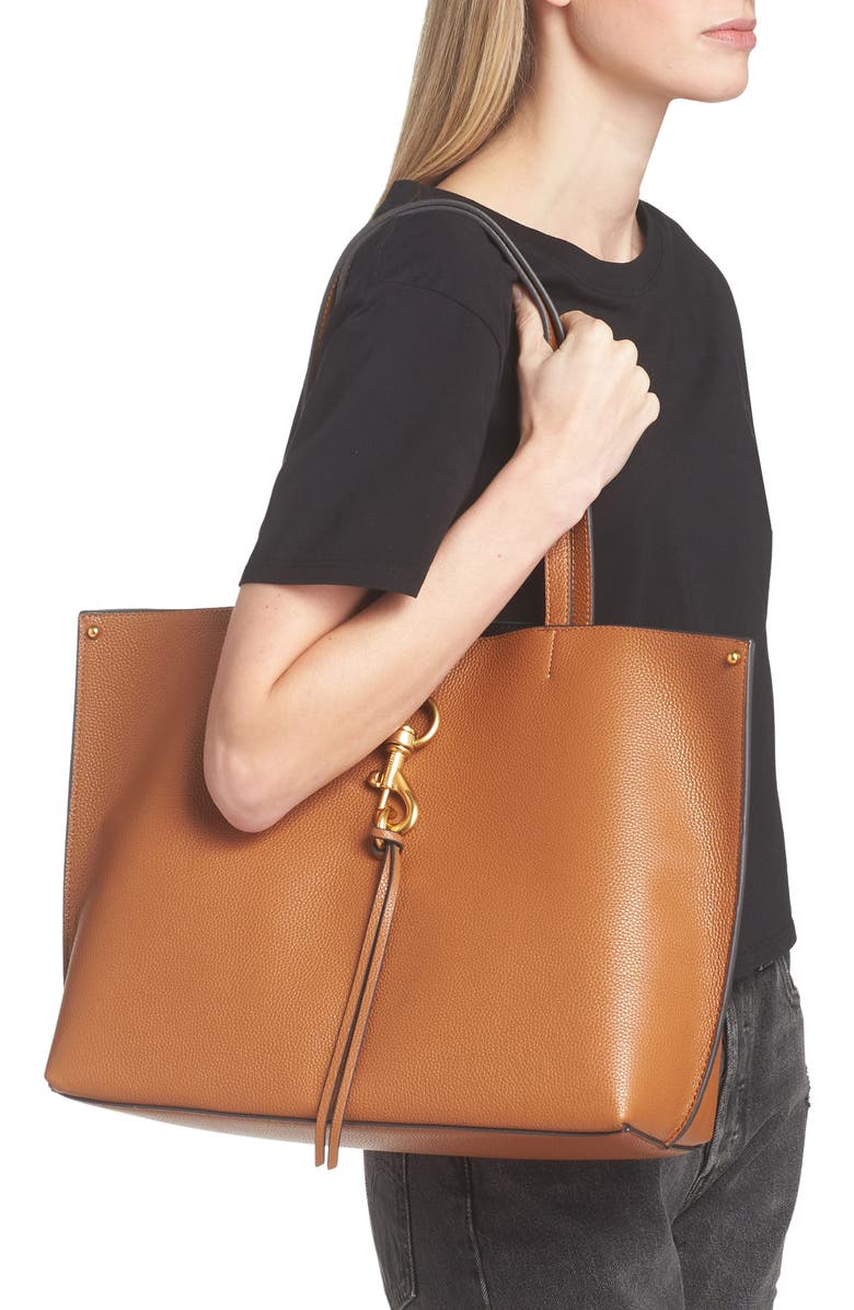 Rebecca Minkoff Megan Leather Tote, Alternate, color, Caramello