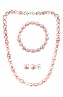 EFFY Pink Freshwater Pearl Necklace, Bracelet & Stud Earrings Set